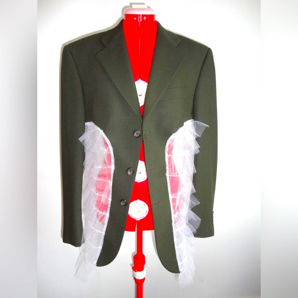 Coquette Tulle Vintage Upcycled Cropped Blazer